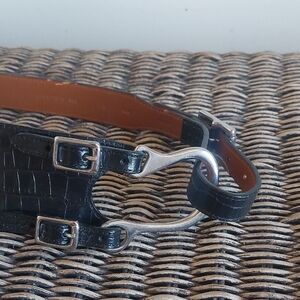 Lauren Ralph Lauren Collection Italian Leather Stirrup Equestrian Belt